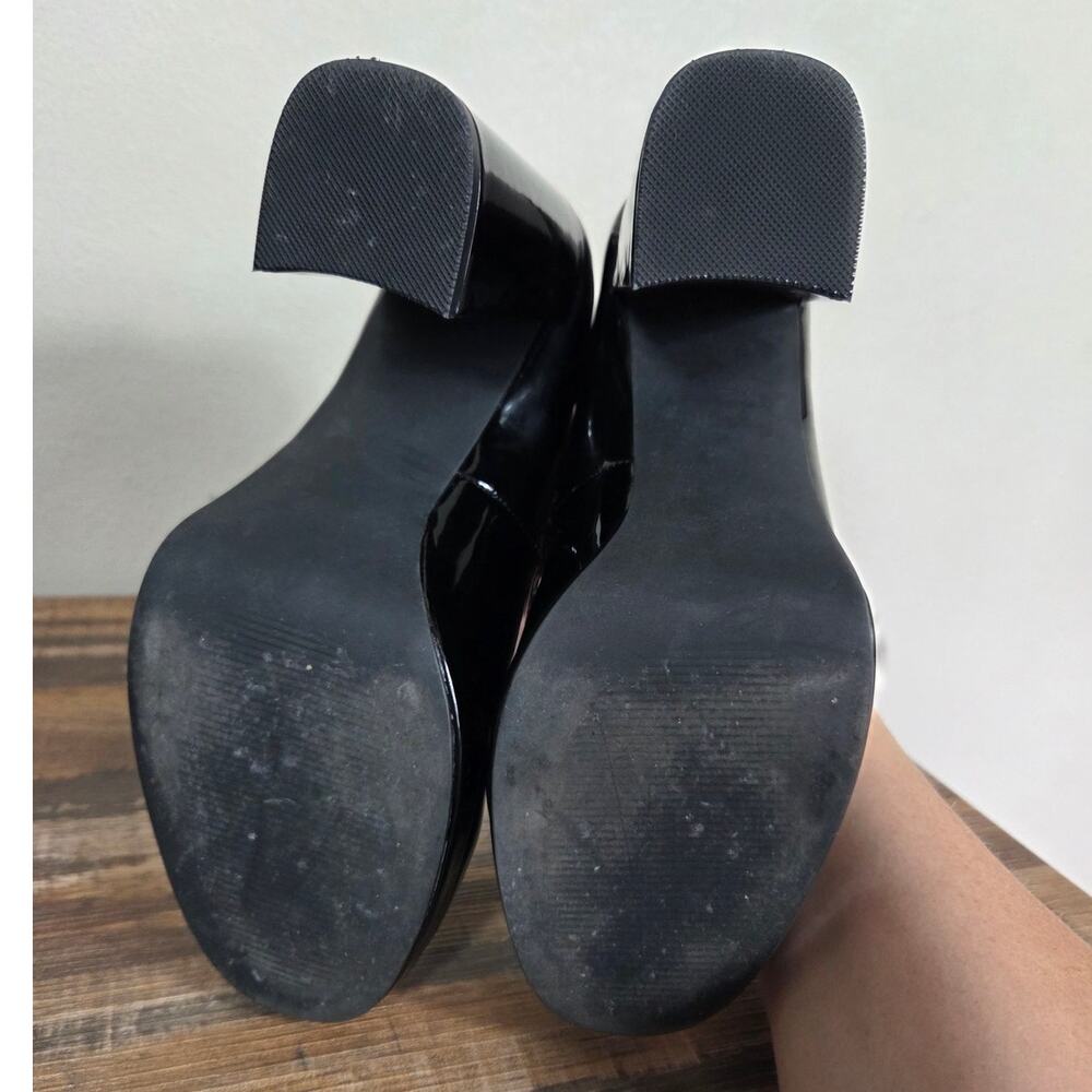 Madden Girl Patent Black Chunky Platform Mary Jane Heels Size 8.5 - Picture 9 of 9